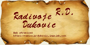 Radivoje Duković vizit kartica